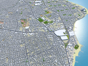 Veracruz city Mexico 20km 3D Модель