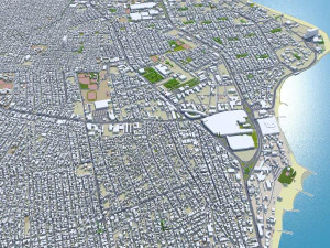 Veracruz city Mexico 20km 3D Model