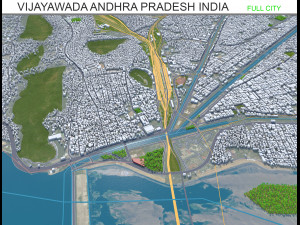 Vijayawada city Andhra Pradesh India 30km 3D Model