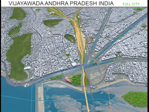 Cidade de Vijayawada Andhra Pradesh &Iacute;ndia 30 km Modelo 3D