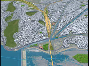 Vijayawada city Andhra Pradesh India 30km 3D Model