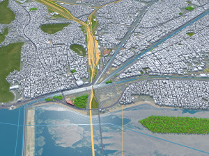 Vijayawada city Andhra Pradesh India 30km 3D Model