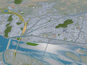 Vijayawada city Andhra Pradesh India 30km 3D Model