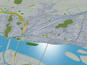 Vijayawada city Andhra Pradesh India 30km 3D Model