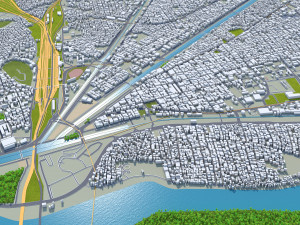 Vijayawada city Andhra Pradesh India 30km 3D Model