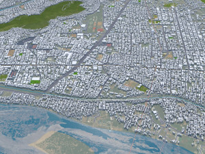 Vijayawada city Andhra Pradesh India 30km 3D Model