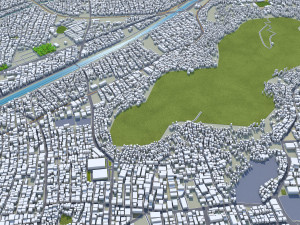 Vijayawada city Andhra Pradesh India 30km 3D Model