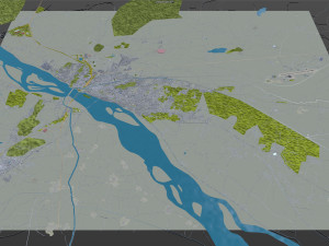 Vijayawada city Andhra Pradesh India 30km 3D Model