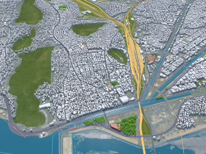 Vijayawada city Andhra Pradesh India 30km 3D Model