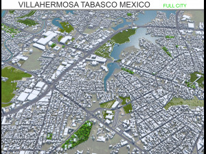 Villahermosa city Tabasco Mexico 30km 3D Model