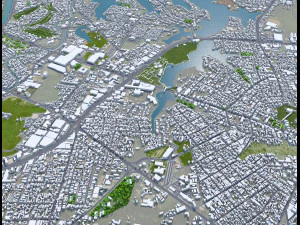 Villahermosa city Tabasco Mexico 30km 3D Model