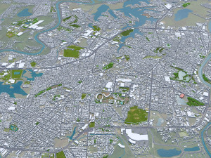 Villahermosa ville Tabasco Mexique 30km Modèle 3D