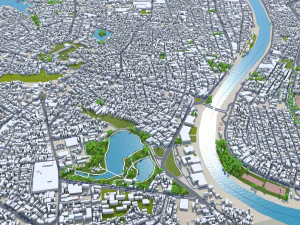 Villahermosa city Tabasco Mexico 30km 3D Model