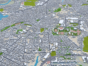 Villahermosa ville Tabasco Mexique 30km Modèle 3D
