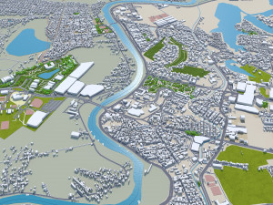 Villahermosa ville Tabasco Mexique 30km Modèle 3D