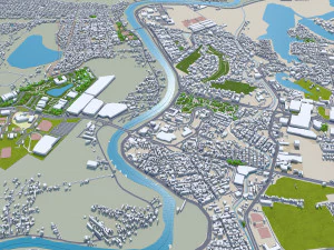 Villahermosa city Tabasco Mexico 30km 3D Model