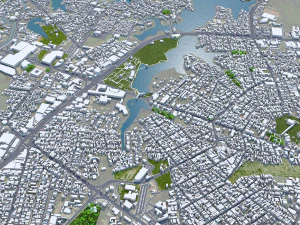 Villahermosa city Tabasco Mexico 30km 3D Model