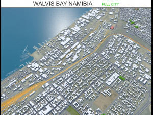 Walvis Bay city Namibia 15km 3D Model