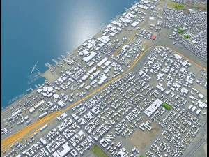 Walvis Bay city Namibia 15km 3D Model