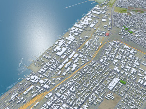 Walvis Bay city Namibia 15km Model 3D