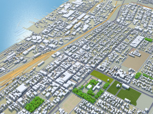 Walvis Bay city Namibia 15km Model 3D