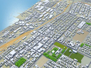 Walvis Bay city Namibia 15km 3D Model
