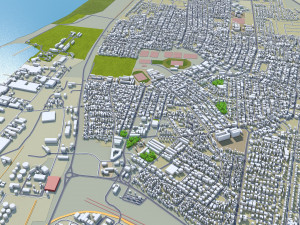 Walvis Bay city Namibia 15km Model 3D