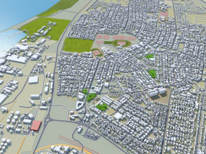 Walvis Bay city Namibia 15km 3D Model