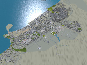 Walvis Bay city Namibia 15km Model 3D