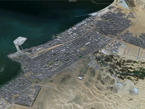 Walvis Bay city Namibia 15km 3D Model