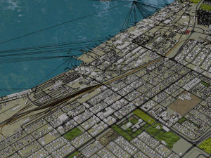 Walvis Bay city Namibia 15km 3D Model
