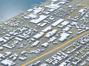 Walvis Bay city Namibia 15km 3D Model