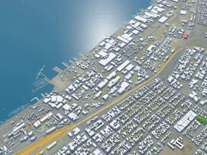 Walvis Bay city Namibia 15km 3D Model