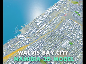 Walvis Bay city Namibia 15km Model 3D