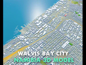 Walvis Bay city Namibia 15km 3D Model