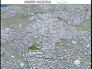 Warri city Nigeria 20km 3D Model