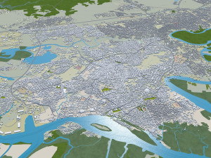 Warri city Nigeria 20km 3D Model