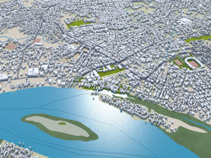 Warri city Nigeria 20km 3D Model