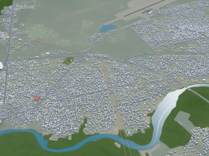 Warri city Nigeria 20km 3D Model