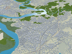 Warri city Nigeria 20km 3D Model