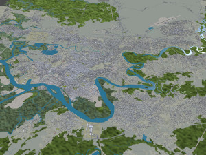 Warri city Nigeria 20km 3D Model