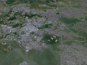 Warri city Nigeria 20km 3D Model