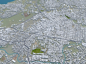 Warri city Nigeria 20km 3D Model
