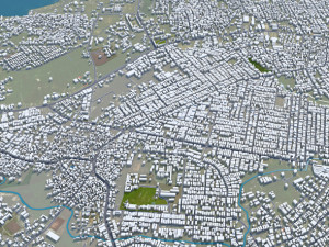 Warri city Nigeria 20km 3D Model