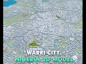 Warri city Nigeria 20km 3D Model