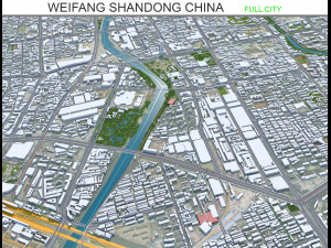 Weifang city Shandong China 50km 3D Model