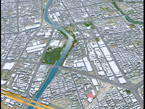 Weifang city Shandong China 50km 3D-Modell
