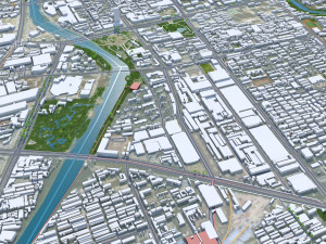 Weifang city Shandong China 50km 3D-Modell
