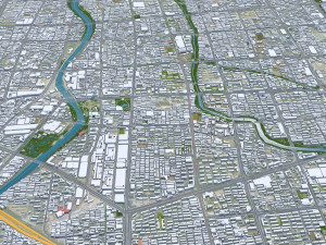 Weifang city Shandong China 50km 3D-Modell