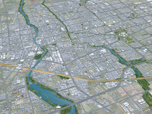 Weifang city Shandong China 50km 3D-Modell